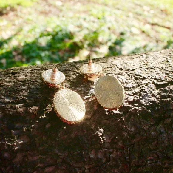 Anthropologie Druzy Wine Teardrop Dangle Earrings - Picture 10 of 12